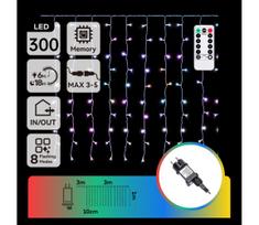 Aigostar - LED RGBY lauko kalėdinė girlianda 300xLED/6W/230V/8 režimų 3x1m IP44   su nuotolinio valdymo pultu