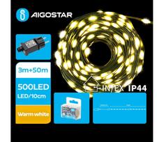 Aigostar - LED Lauko Kalėdinė girlianda 500xLED/8 funkcijos 53m IP44 šilta balta