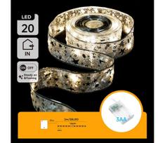 Aigostar - LED Kalėdinė girlianda 20xLED/3xAA 2m šiltai balta sidabrinė