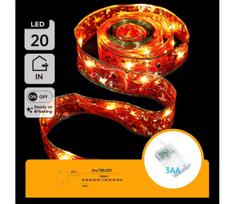 Aigostar - LED Kalėdinė girlianda 20xLED/3xAA 2m šiltai balta raudona