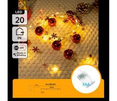 Aigostar - LED kalėdinė girlianda 20xLED/3xAA 2m šiltai balta