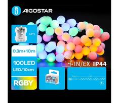 Aigostar - LED lauko kalėdinė girlianda 100xLED/3xAA/8 funkcijų 10,3 m IP44 įvairiaspalvė