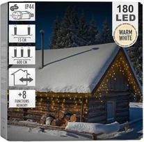 Šviesos užuolaidos lauko kalėdinė girlianda šilta balta 180 led 5,85 m