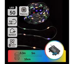 Aigostar - LED Lauko Kalėdinė girlianda 50xLED/8 funkcijos 3xAA 5,3m IP44 daugiaspalvė