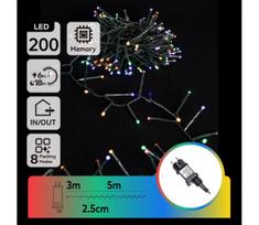 Aigostar - LED Lauko Kalėdinė girlianda 200xLED/8 funkcijos 8m IP44 daugiaspalvis