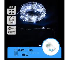 Aigostar - LED kalėdinė girlianda 20xLED/3xAA 2,3m šalta balta