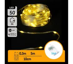 Aigostar - LED Kalėdinė girlianda 50xLED/3xAA 5,3m šilta balta