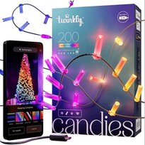 Kalėdinė girlianda Twinkly Candies 200 RGB LED USB- C, žalios spalvos laidas