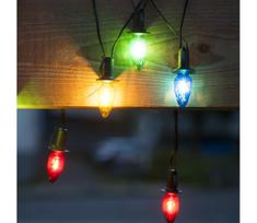 LED lauko kalėdinė girlianda CONE FILAMENT 20xE10 19 m spalvota/šiltai balta IP44
