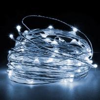 Kalėdinė girlianda vidaus ir lauko erdvėms, vario laidu, 3xAA baterijos, 5m, balta, 50LED
