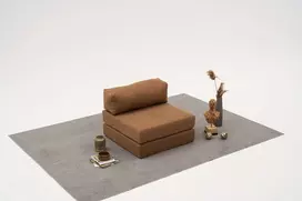 1-vietė sofa, Hanah Home, Comfort, ruda, 95 x 75 x 95