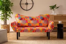 Dvivietė sofa-lova Hanah Home Chatto , daugiaspalvė, 150 x 40 x 62