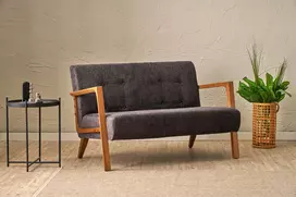 Dvivietė sofa, Hanah Home, Kemeras, antracitas, 114 x 80 x 85
