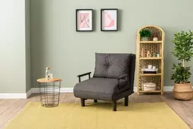 1-vietė sofa-lova, Hanah Home, Sento, tamsiai pilka, 75 x 50 x 75