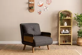 1-vietė sofa-lova, Hanah Home, Cosmo, tamsiai pilka, 77 x 70 x 82