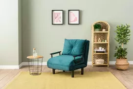 Vienvietė sofa-lova, Hanah Home, Sento, benzininis žalias, 75 x 50 x 75