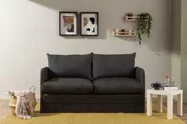 Dvivietė sofa-lova, Hanah Home, Saga, tamsiai pilka, 148 x 70 x 66