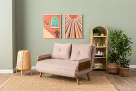 Dvivietė sofa-lova, Hanah Home, Cosmo, Mink, 78 x 120 x 82