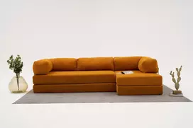 Kampinė sofa, Hanah Home, Comfort, oranžinė, 290 x 75 x 95