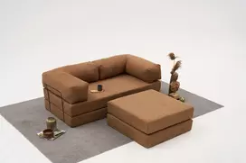 Kampinė sofa, Hanah Home, Comfort, ruda, 190 x 75 x 95