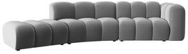 Velvet kairėn esanti modulinė sofa, Lupine, 5 vietų, 335x166x70, pilka