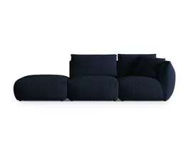 Velvet kairė modulinė sofa, Chris, 3 vietų, 315x100x80, karališkoji mėlyna