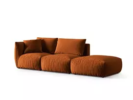 Velvet dešininė modulinė sofa, Chris, 3 vietų, 315x100x80, terakota