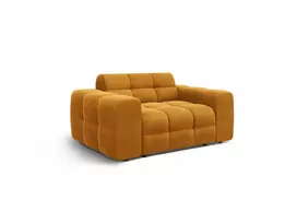 Velvet sofa, Kendal, 2 vietų, 156x103x79, garstyčių spalvos