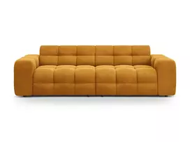 Velvet sofa, Kendal, 4 vietų, 255x103x79, garstyčių spalvos