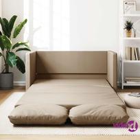 vidaXL Grindų sofa-lova, 2-1, kapučino, 112x174x55cm, dirbtinė oda