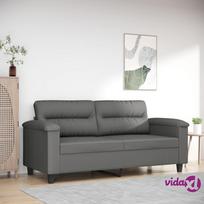 vidaXL Dvivietė sofa, tamsiai pilka, 140cm, mikropluošto audinys