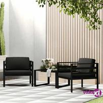 vidaXL Vienvietė sofa su pagalvėlėmis, antracito spalvos, aliuminis
