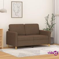 vidaXL Dvivietė sofa, rudos spalvos, 120cm, audinys
