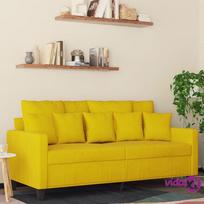 vidaXL Dvivietė sofa, geltonos spalvos, 140cm, aksomas