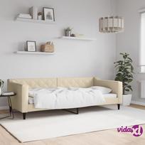vidaXL Sofa, kreminės spalvos, 90x200cm, audinys