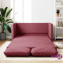 vidaXL Grindų sofa-lova, 2-1, raudonojo vyno, 112x174x55cm, audinys
