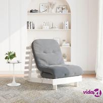 vidaXL Futono sofa-lova su čiužiniu, balta, 70x206x11cm, pušis