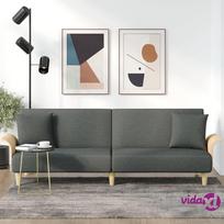 vidaXL Sofa-lova su porankiais, tamsiai pilkos spalvos, audinys