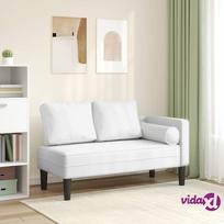 vidaXL Poilsio sofa su pagalvėmis, balta, dirbtinė oda