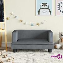 vidaXL Vaikiška sofa, tamsiai pilkos spalvos, 60x40x30cm, aksomas
