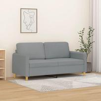 audinys - vidaXL Dvivietė sofa, šviesiai pilkos spalvos, 140cm, audinys - 1 nuotrauka