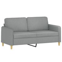 audinys - vidaXL Dvivietė sofa, šviesiai pilkos spalvos, 140cm, audinys - 2 nuotrauka
