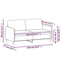 audinys - vidaXL Dvivietė sofa, šviesiai pilkos spalvos, 140cm, audinys - 8 nuotrauka
