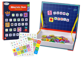 magnetines knygos - LEAN Toys Magnetinė dėlionių knyga „Anglų abėcėlės paveikslėliai“ - 1 nuotrauka
