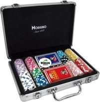 Modiano Žaidimų rinkinys 200 vnt. Pokerio žetonų (14g.) ir kortų rinkinys su lagaminu