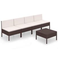 lauko baldai 4 vietu - Lauko baldų komplektas VLX Garden Bar Set 3064819, kreminės spalvos/rudas, 4 vietų - 2 nuotrauka