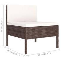 lauko baldai 4 vietu - Lauko baldų komplektas VLX Garden Bar Set 3064819, kreminės spalvos/rudas, 4 vietų - 6 nuotrauka