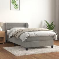 vidaXL Lova su spyruoklėmis ir čiužiniu, 100 x 200 cm, pilka (Grey)