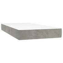 miegamojo lova su ciuziniu - vidaXL Lova su spyruoklėmis ir čiužiniu, 100 x 200 cm, pilka (Grey) - 4 nuotrauka