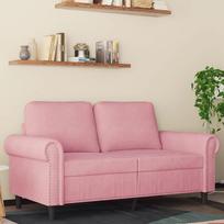 rozine sof - vidaXL Dvivietė sofa, rožinė (Pink), 120 cm, aksomas - 1 nuotrauka